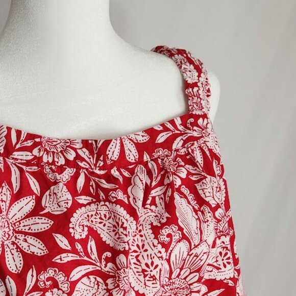 Loft Paisley Ruched Strap Cami, Size Large - Picture 3 of 13